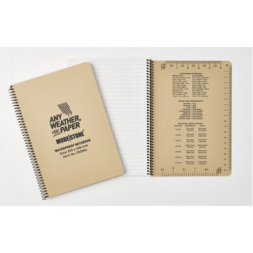 Modestone WATERPROOF C52 Side Spiral Notepad A5 - 148x210mm- 50 sheets - TAN
