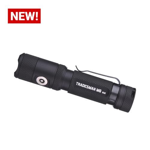 PowerTac TRADESMAN M6-G2 2030 Lumen Magnetic USB Rechargeable LED Flashlight w/Magnetic Base