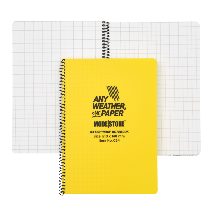 Modestone WATERPROOF C54 Side Spiral Notepad A5 - 148x210mm- 50 sheets - YELLOW